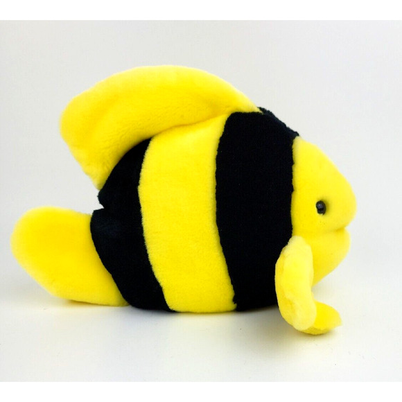 1998 VINTAGE TY Beanie Buddy Bubbles Fish 11” Yellow Plush Stuffed Animal Toy - Picture 4 of 12